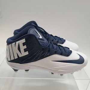 Nike‎ Zoom 3/4 Top White/Blue Football Turf Cleats Shoe